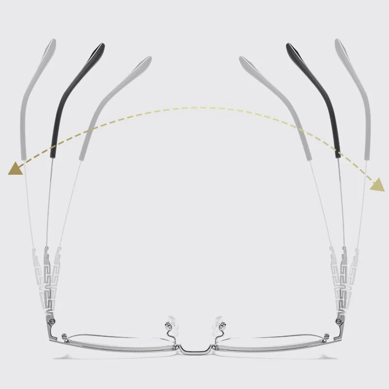 Handoer Men's Full Rim Square Titanium Alloy Eyeglasses 3827j