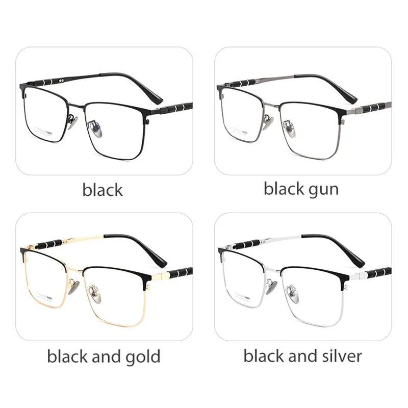 Handoer Men's Full Rim Square Titanium Eyeglasses 9010bt
