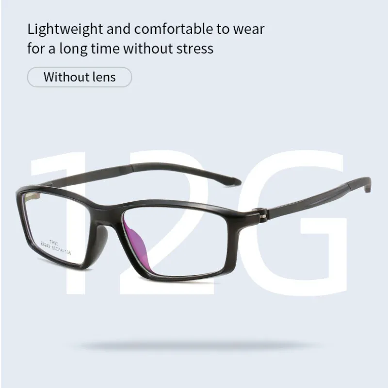 Handoer Men's Full Rim Square Tr 90 Alloy Eyeglasses 8242