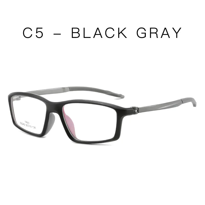 Handoer Men's Full Rim Square Tr 90 Alloy Eyeglasses 8242