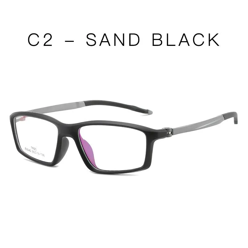 Handoer Men's Full Rim Square Tr 90 Alloy Eyeglasses 8242