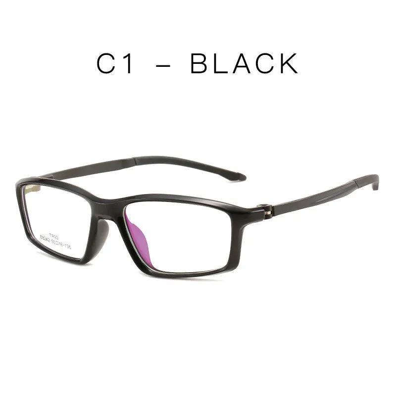 Handoer Men's Full Rim Square Tr 90 Alloy Eyeglasses 8242