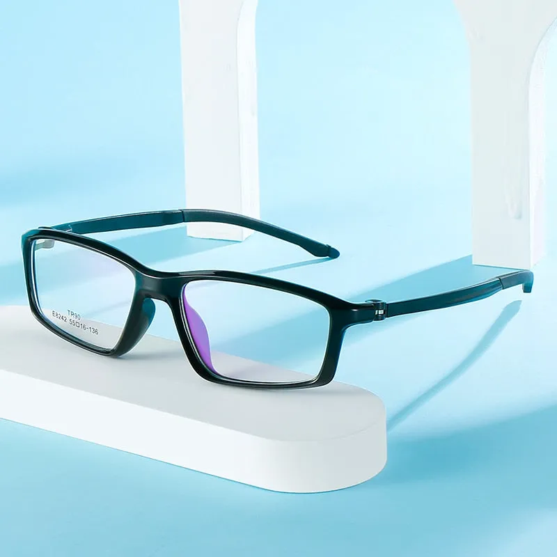 Handoer Men's Full Rim Square Tr 90 Alloy Eyeglasses 8242