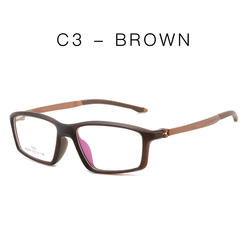 Handoer Men's Full Rim Square Tr 90 Alloy Eyeglasses 8242