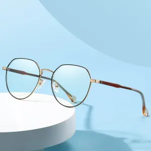 Handoer Unisex Full Rim Irregular Round Alloy Eyeglasses Ld219