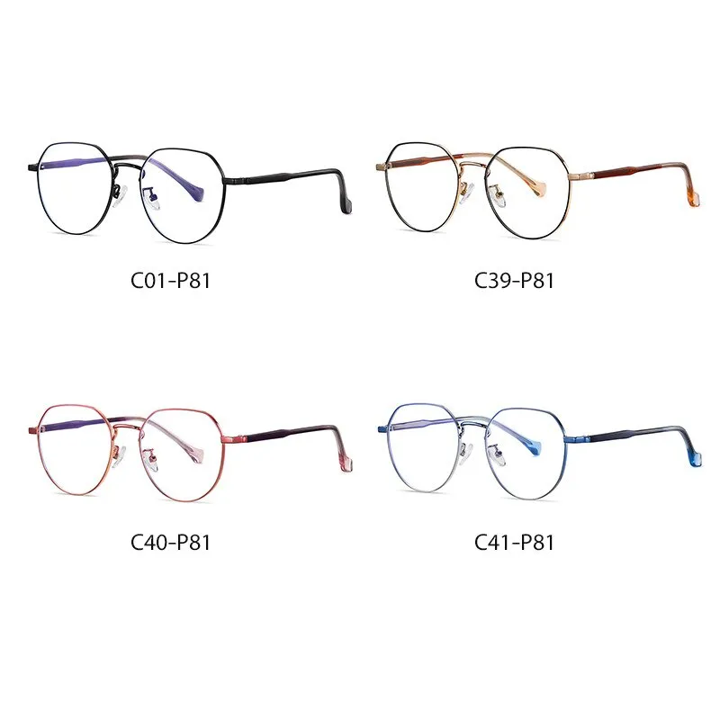 Handoer Unisex Full Rim Irregular Round Alloy Eyeglasses Ld219