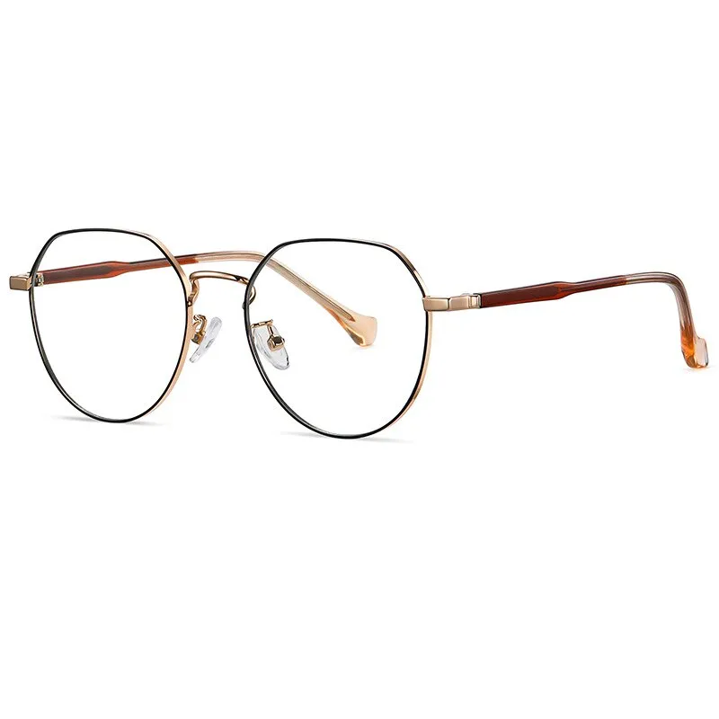 Handoer Unisex Full Rim Irregular Round Alloy Eyeglasses Ld219