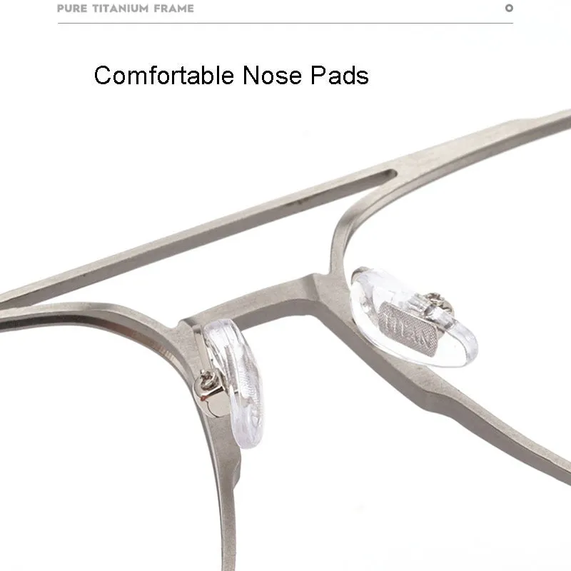 Handoer Unisex Full Rim Irregular Square Magnesium Alloy Double Bridge Eyeglasses 5053