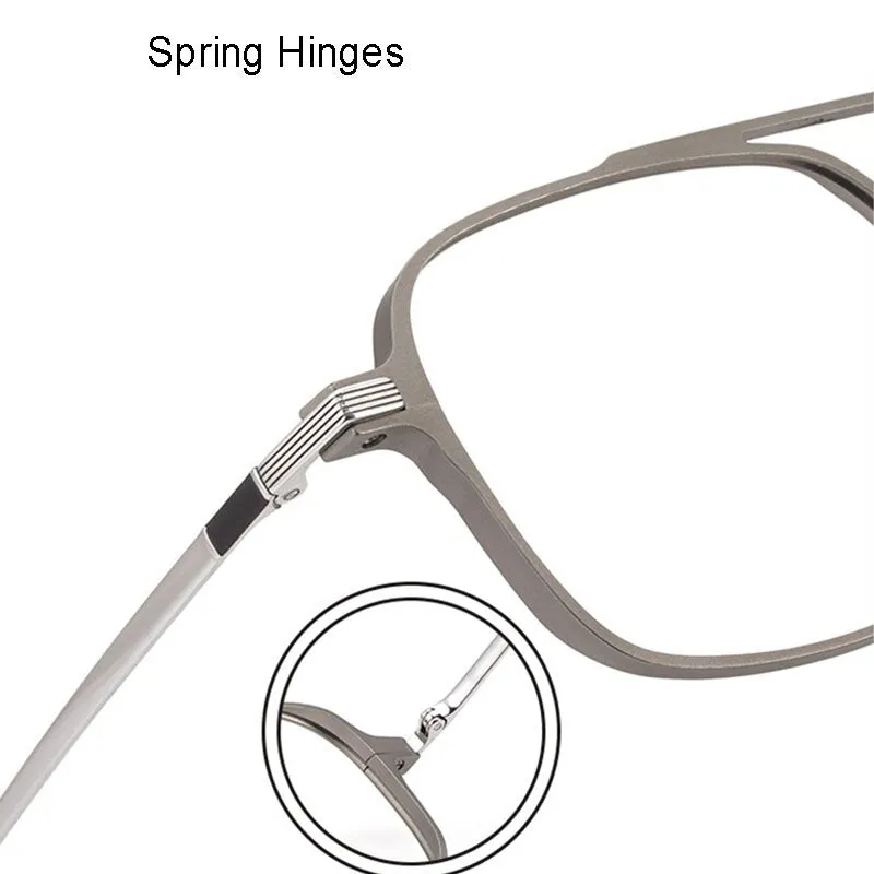 Handoer Unisex Full Rim Irregular Square Magnesium Alloy Double Bridge Eyeglasses 5053