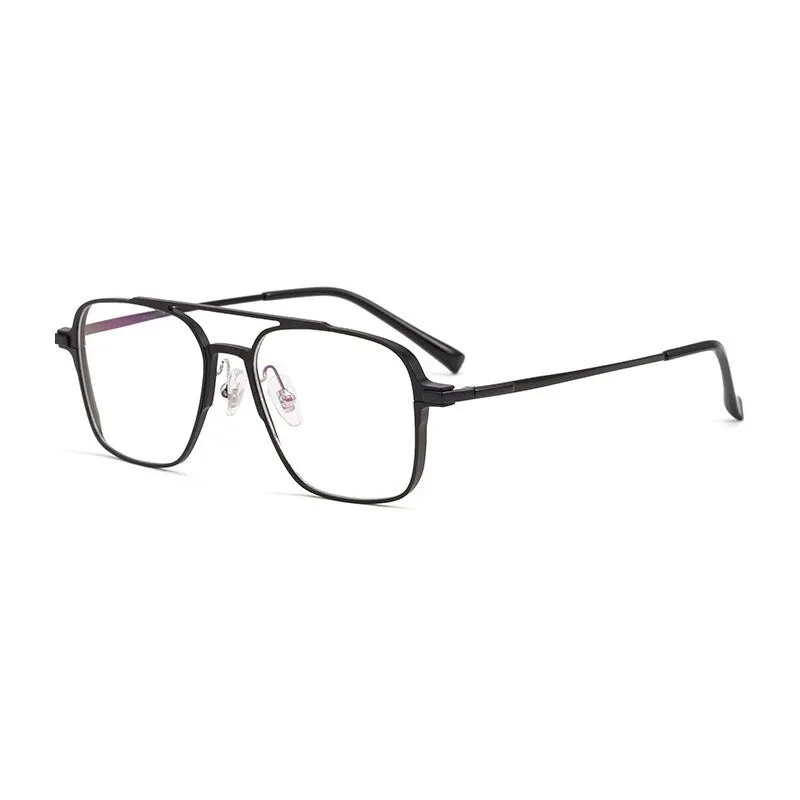 Handoer Unisex Full Rim Irregular Square Magnesium Alloy Double Bridge Eyeglasses 5053