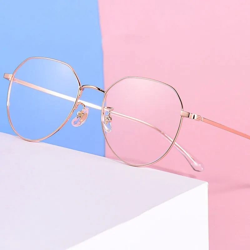 Handoer Unisex Full Rim Oval Round Titanium Eyeglasses 89180