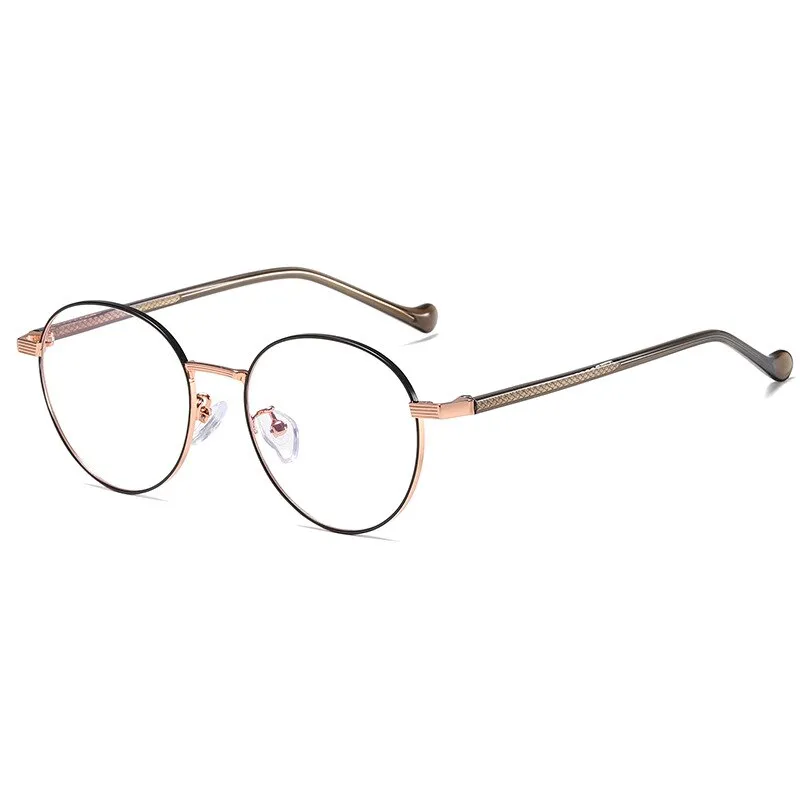 Handoer Unisex Full Rim Round Square Alloy Acetate Eyeglasses 1903