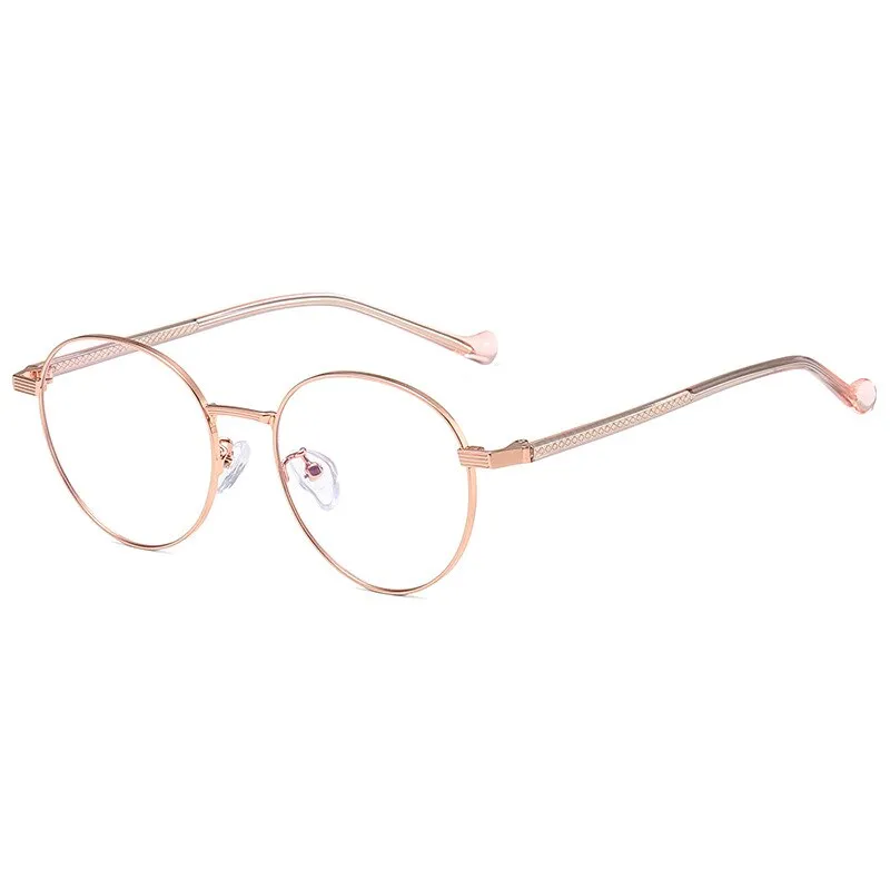 Handoer Unisex Full Rim Round Square Alloy Acetate Eyeglasses 1903