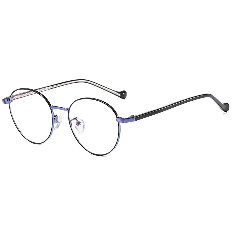 Handoer Unisex Full Rim Round Square Alloy Acetate Eyeglasses 1903