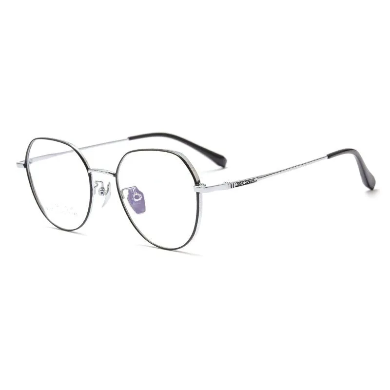 Handoer Unisex Full Rim Round Square Titanium Eyeglasses Bv87007
