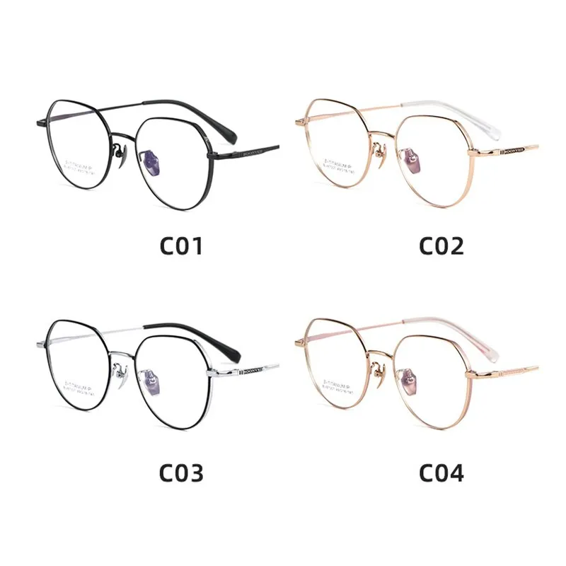 Handoer Unisex Full Rim Round Square Titanium Eyeglasses Bv87007