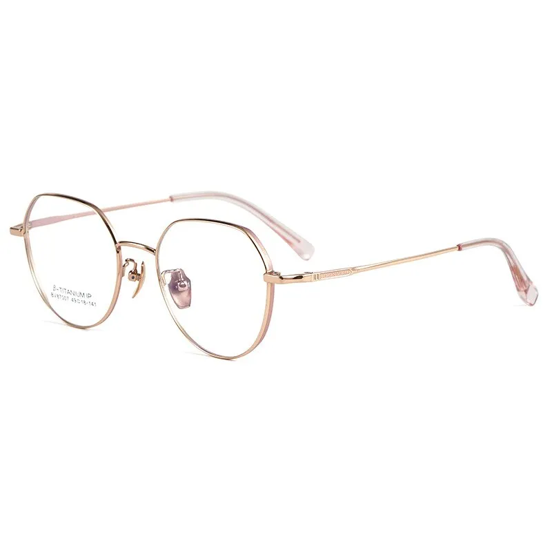 Handoer Unisex Full Rim Round Square Titanium Eyeglasses Bv87007