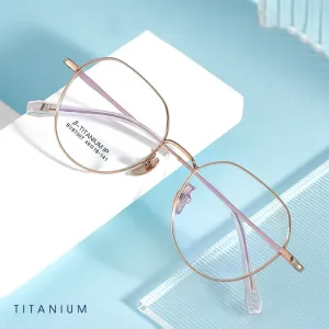 Handoer Unisex Full Rim Round Square Titanium Eyeglasses Bv87007