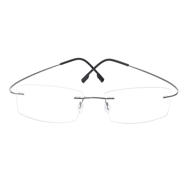 Handoer Unisex Rimless Customized Shaped Lenses Titanium Eyeglasses J0860