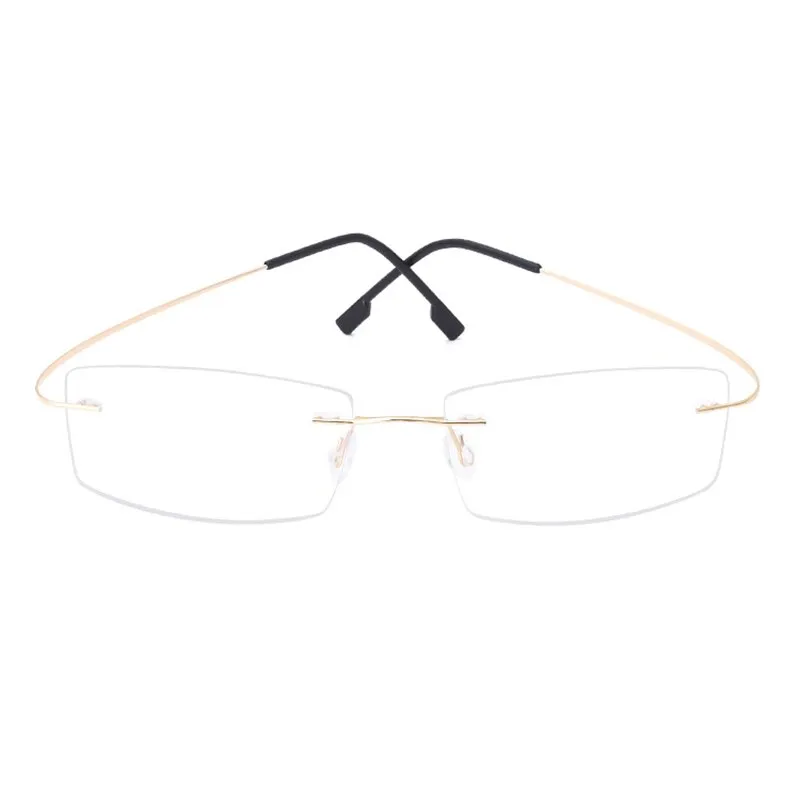 Handoer Unisex Rimless Customized Shaped Lenses Titanium Eyeglasses J0860