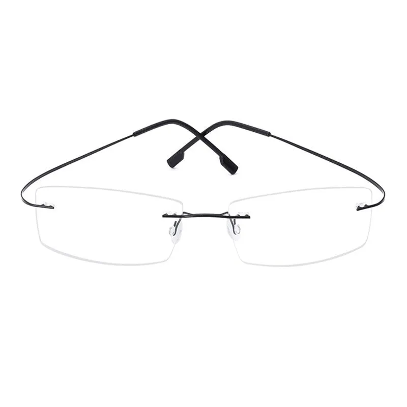 Handoer Unisex Rimless Customized Shaped Lenses Titanium Eyeglasses J0860