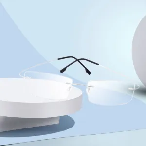 Handoer Unisex Rimless Customized Shaped Lenses Titanium Eyeglasses J0860