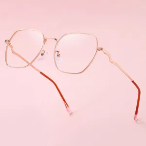 Handoer Women's Full Rim Irregular Polygon Alloy Tr 90 Eyeglasses 1910