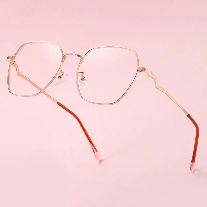 Handoer Women's Full Rim Irregular Polygon Alloy Tr 90 Eyeglasses 1910