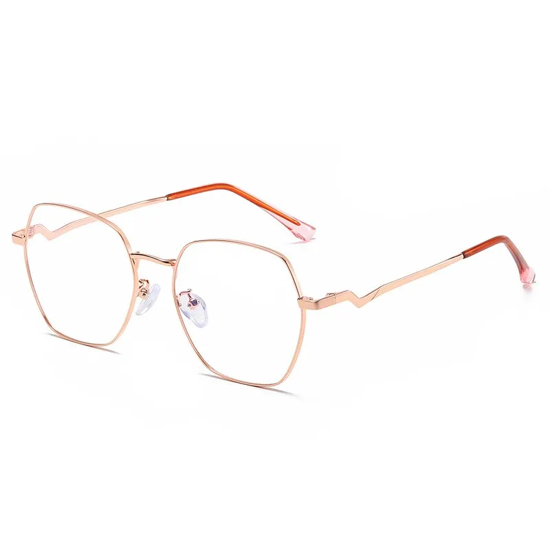 Handoer Women's Full Rim Irregular Polygon Alloy Tr 90 Eyeglasses 1910