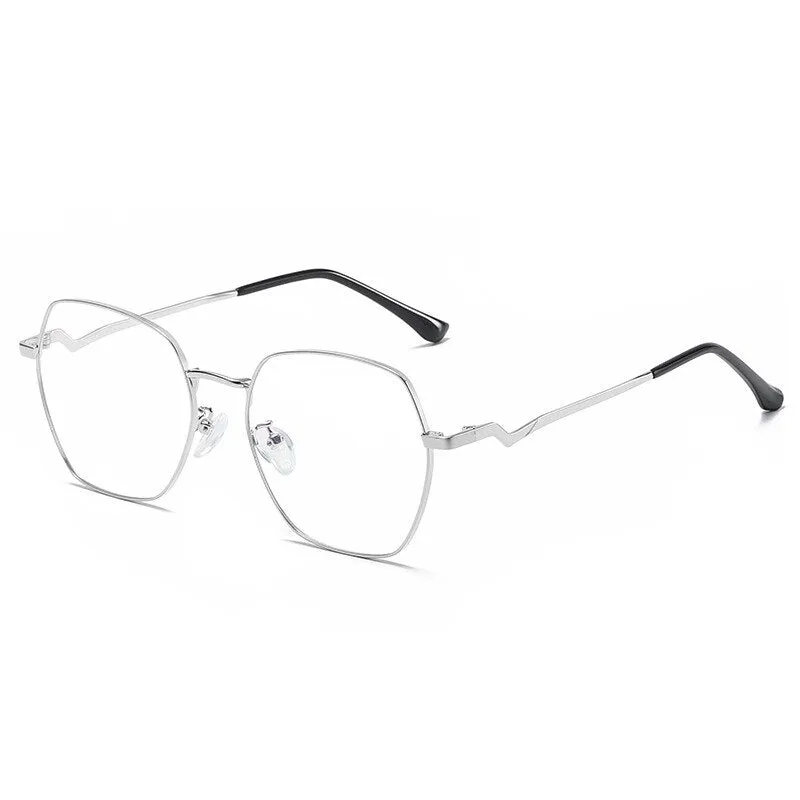 Handoer Women's Full Rim Irregular Polygon Alloy Tr 90 Eyeglasses 1910