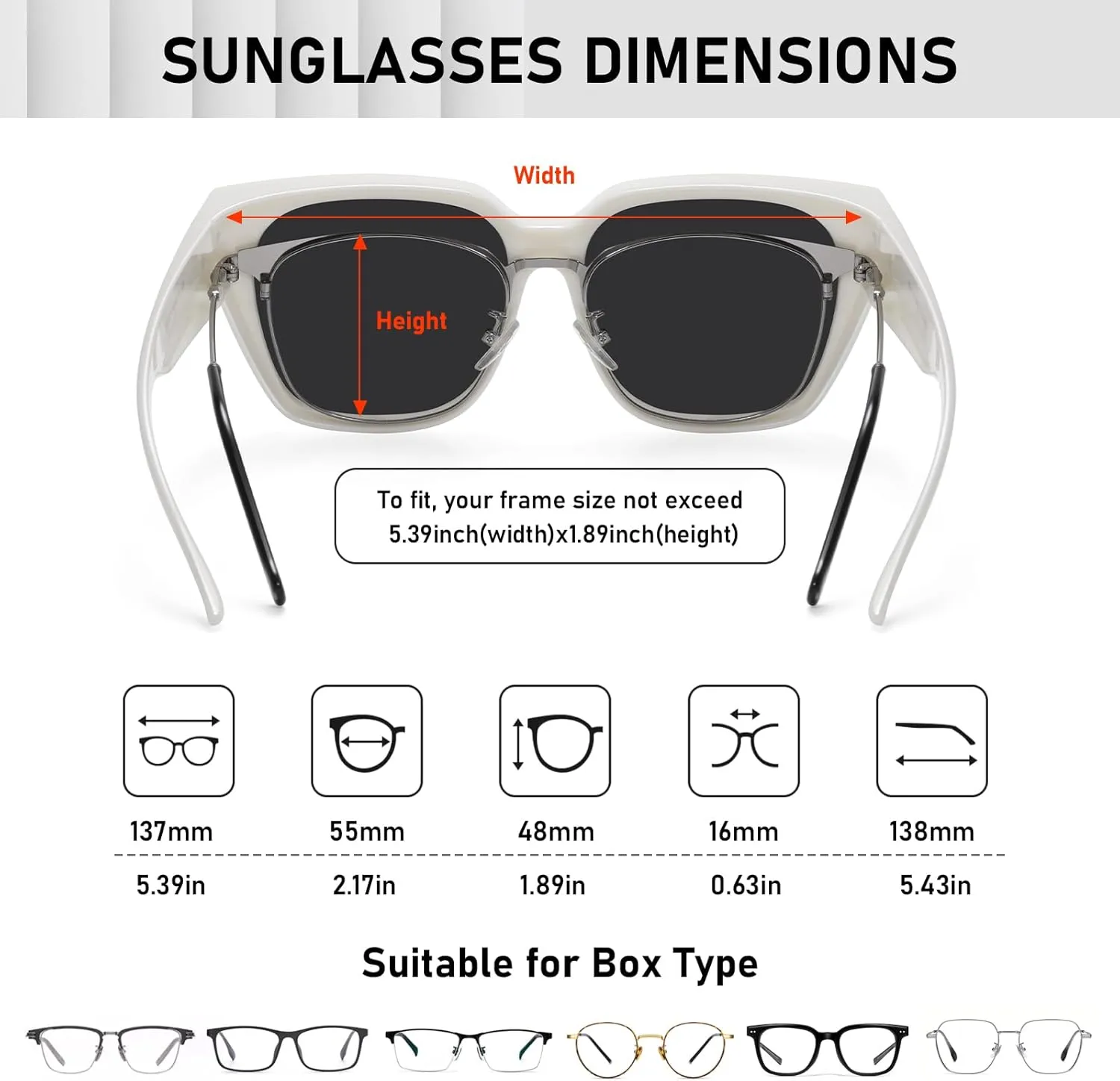 HAOLOTA Polarized Fit Over Glasses Sunglasses for Women Men Trendy Square Wrap Around Shades UV Protection