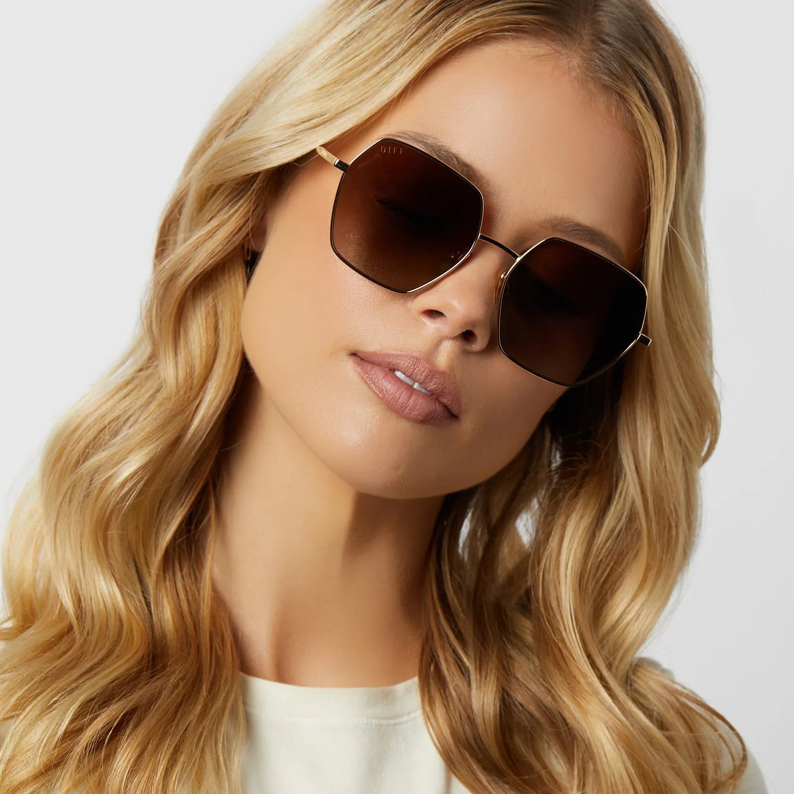 HARLOWE - GOLD   BROWN GRADIENT   POLARIZED SUNGLASSES