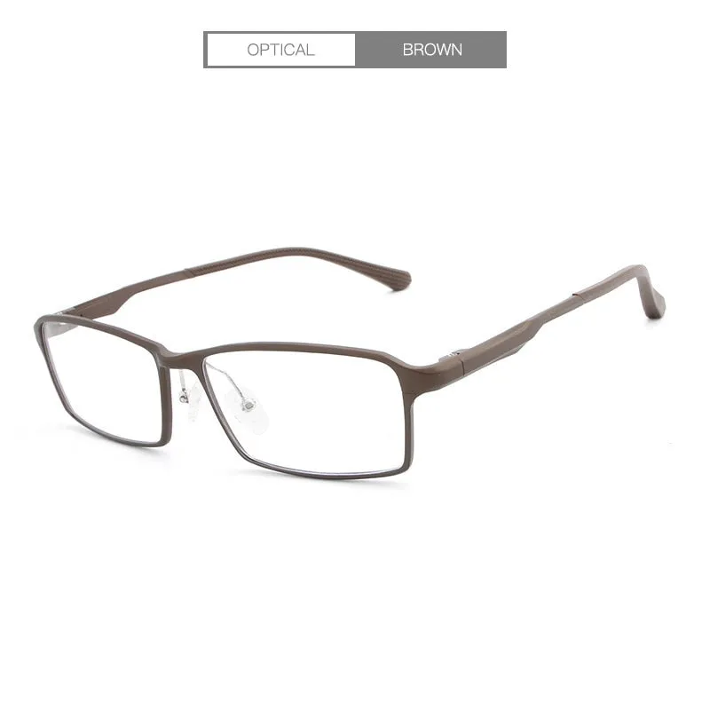 Hdcrafter Men's Eyeglasses TR90 Alloy 17g Rectangular L-P6287