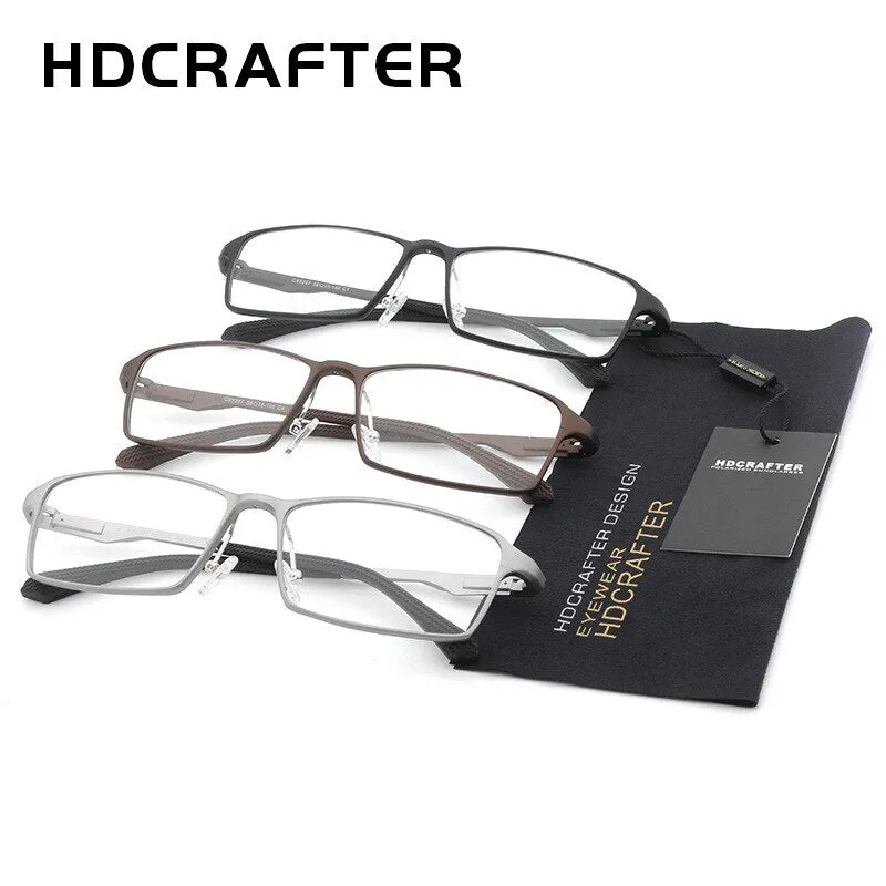 Hdcrafter Men's Eyeglasses TR90 Alloy 17g Rectangular L-P6287