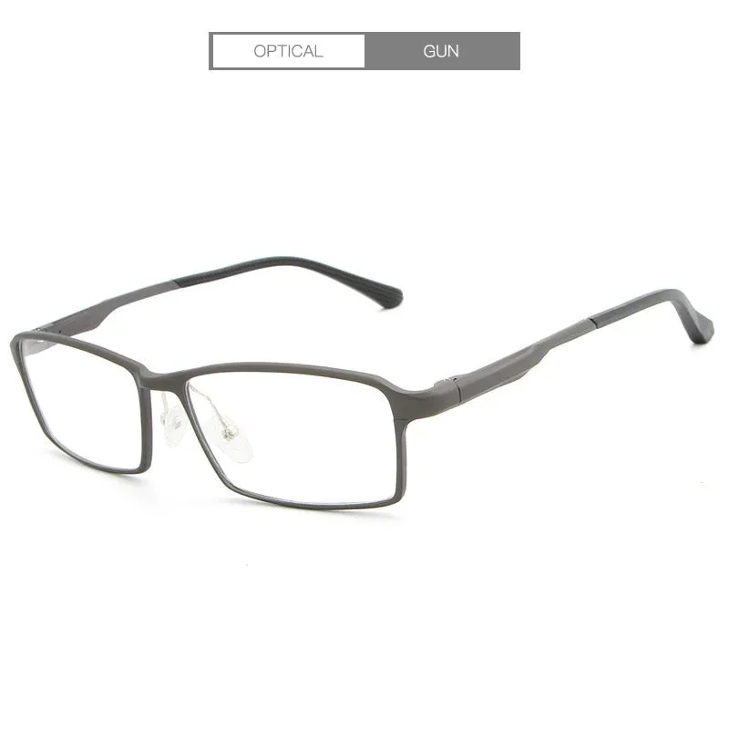 Hdcrafter Men's Eyeglasses TR90 Alloy 17g Rectangular L-P6287