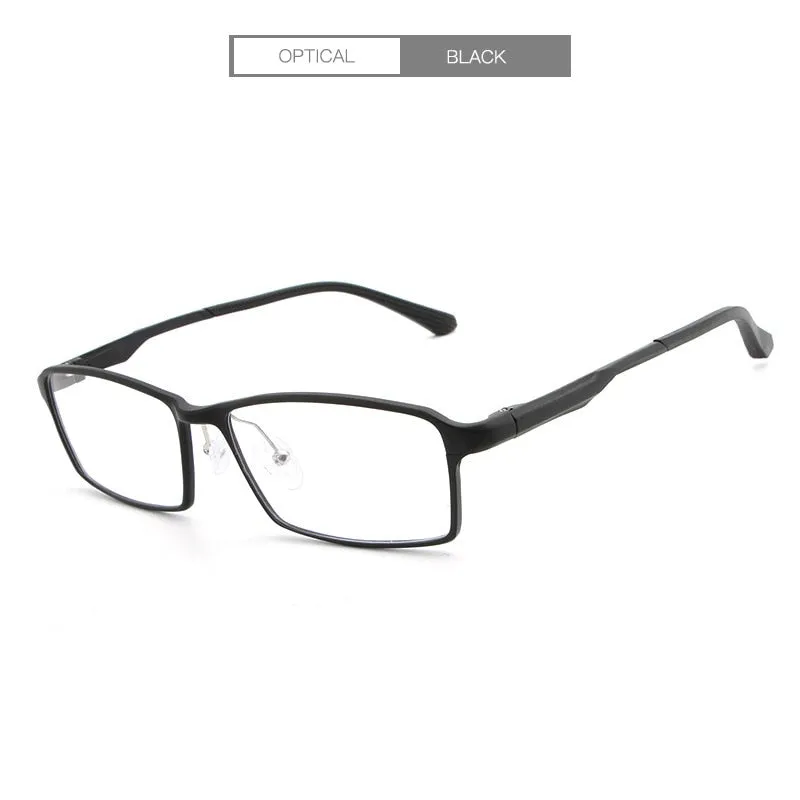 Hdcrafter Men's Eyeglasses TR90 Alloy 17g Rectangular L-P6287