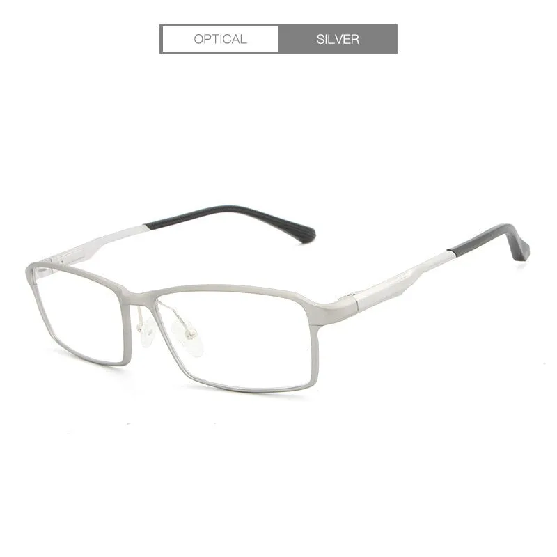 Hdcrafter Men's Eyeglasses TR90 Alloy 17g Rectangular L-P6287