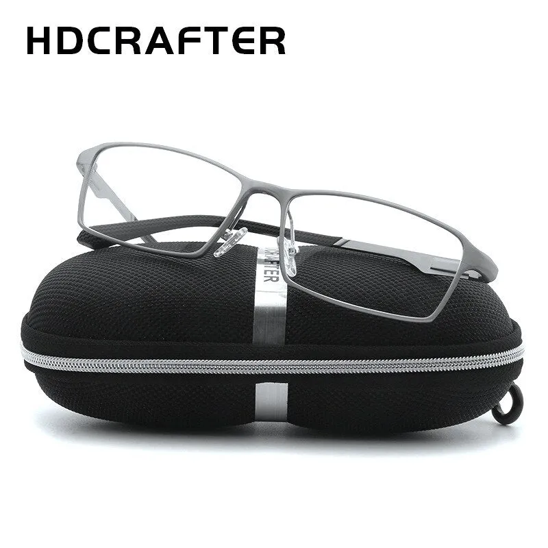Hdcrafter Men's Eyeglasses TR90 Alloy 17g Rectangular L-P6287