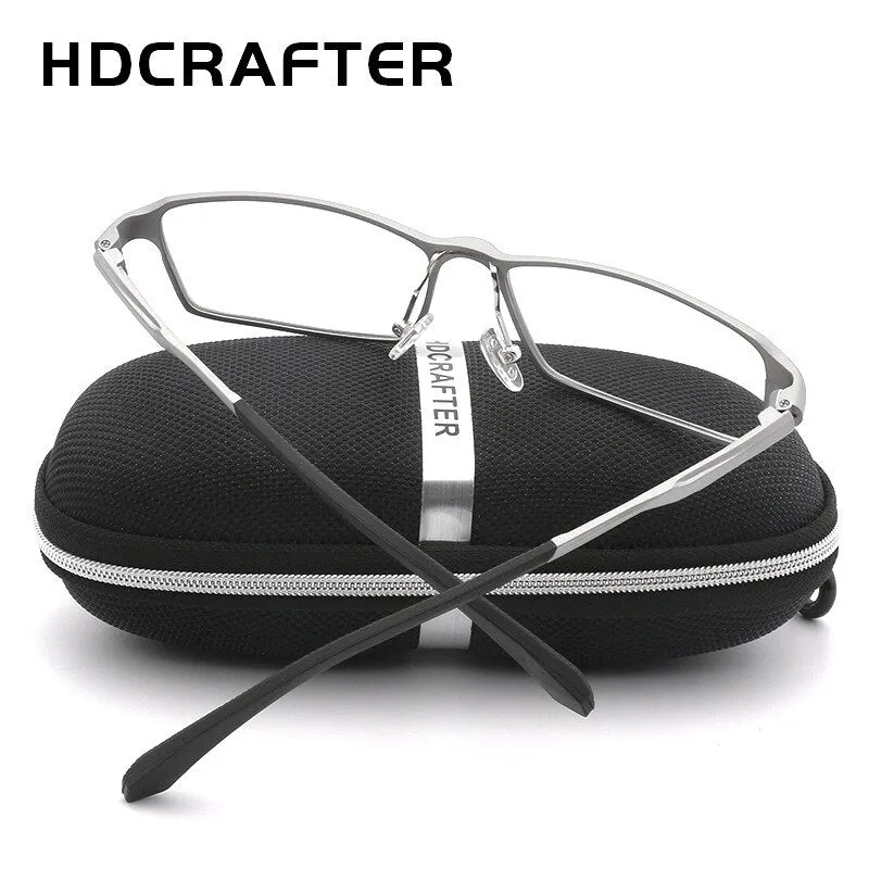 Hdcrafter Men's Eyeglasses TR90 Alloy 17g Rectangular L-P6287