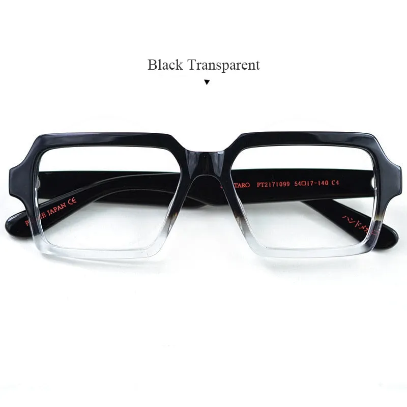 Hdcrafter Men's Full Rim Oversized Square Acetate Frame Eyeglasses Ft2171099