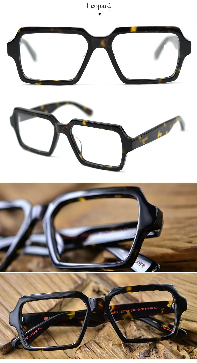 Hdcrafter Men's Full Rim Oversized Square Acetate Frame Eyeglasses Ft2171099