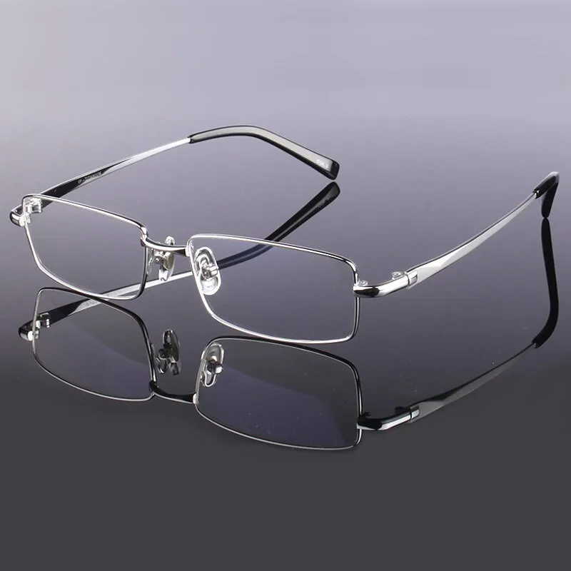 Hdcrafter Men's Full Rim Rectangle Titanium Frame Eyeglasses 9867