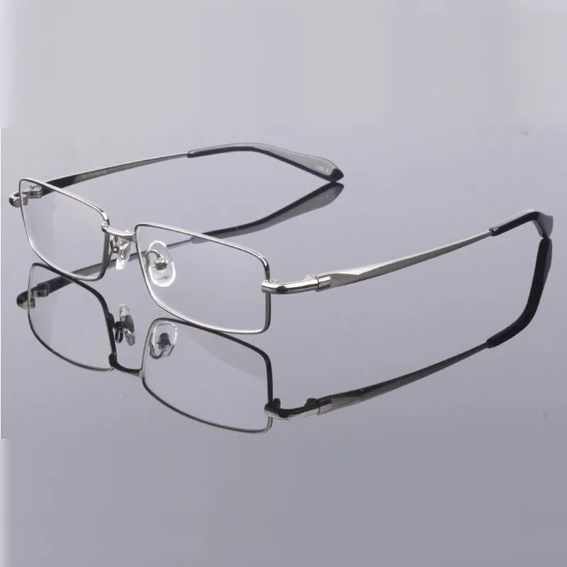 Hdcrafter Men's Full Rim Rectangle Titanium Frame Eyeglasses 9867
