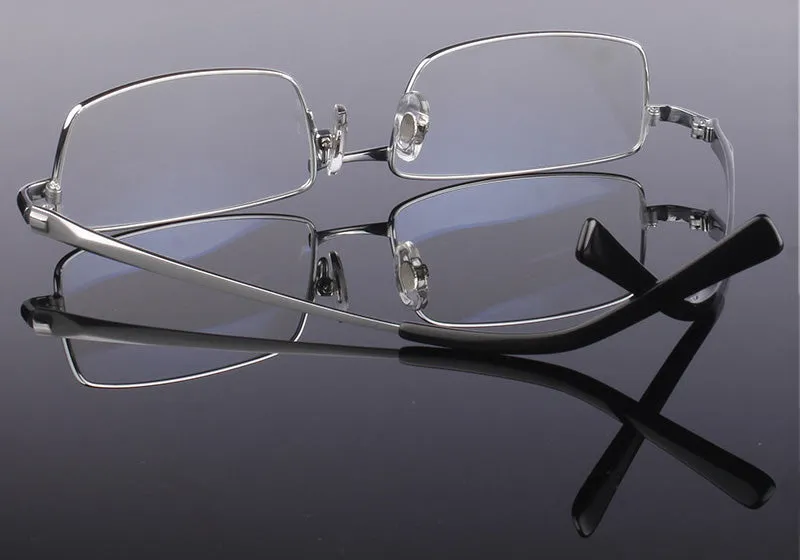 Hdcrafter Men's Full Rim Rectangle Titanium Frame Eyeglasses 9867