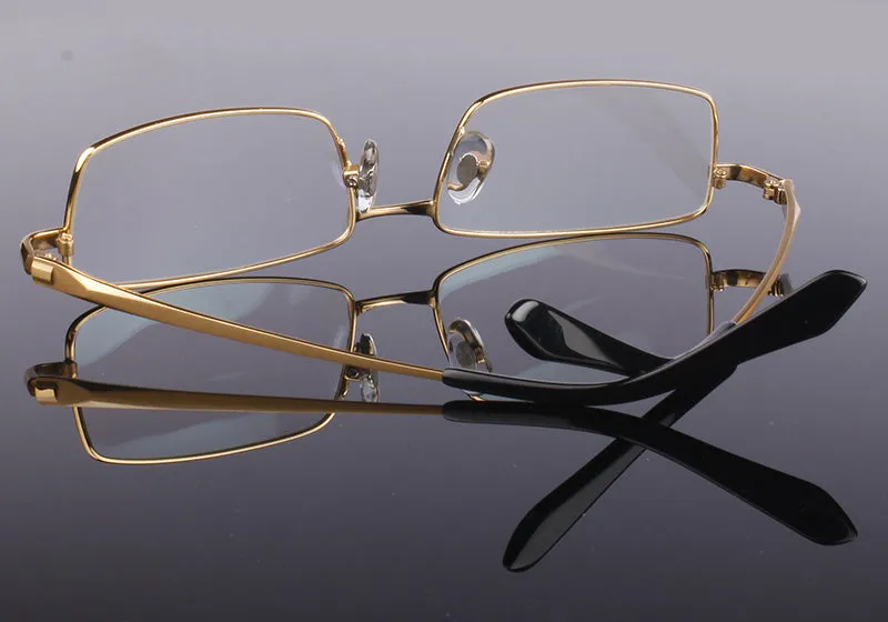 Hdcrafter Men's Full Rim Rectangle Titanium Frame Eyeglasses 9867