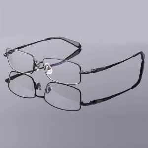 Hdcrafter Men's Full Rim Rectangle Titanium Frame Eyeglasses 9867
