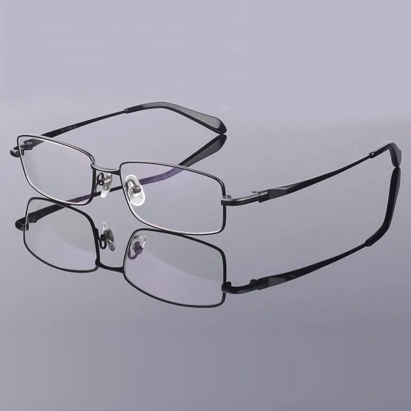 Hdcrafter Men's Full Rim Rectangle Titanium Frame Eyeglasses 9867