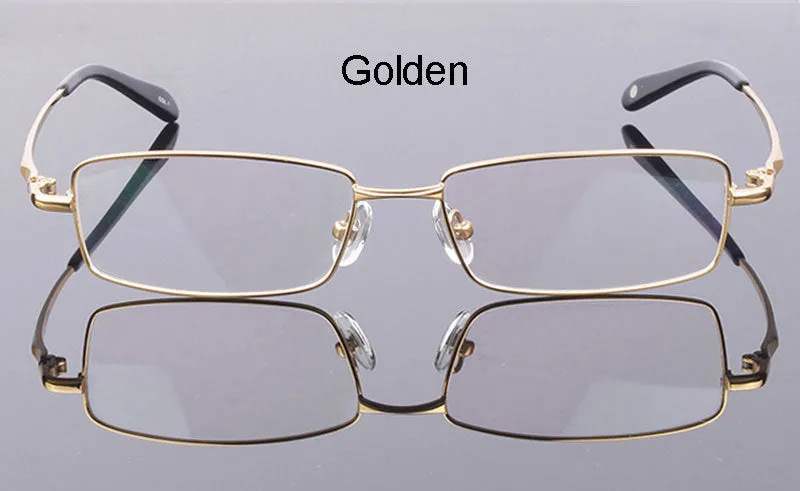 Hdcrafter Men's Full Rim Rectangle Titanium Frame Eyeglasses 9867