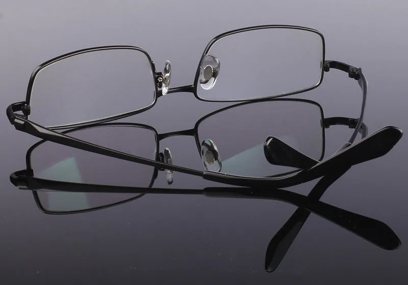 Hdcrafter Men's Full Rim Rectangle Titanium Frame Eyeglasses 9867