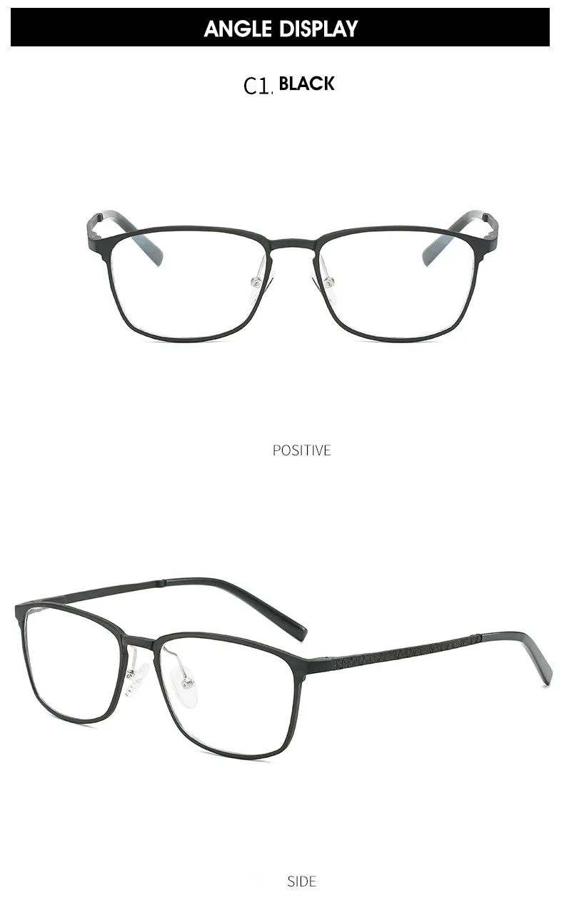 Hdcrafter Men's Full Rim Square Alloy Frame Eyeglasses P6266